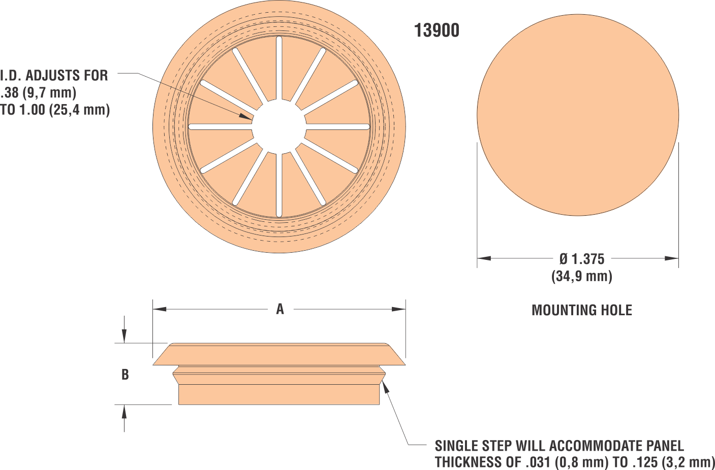 Heyco Universal Thermoplastic Rubber Grommets